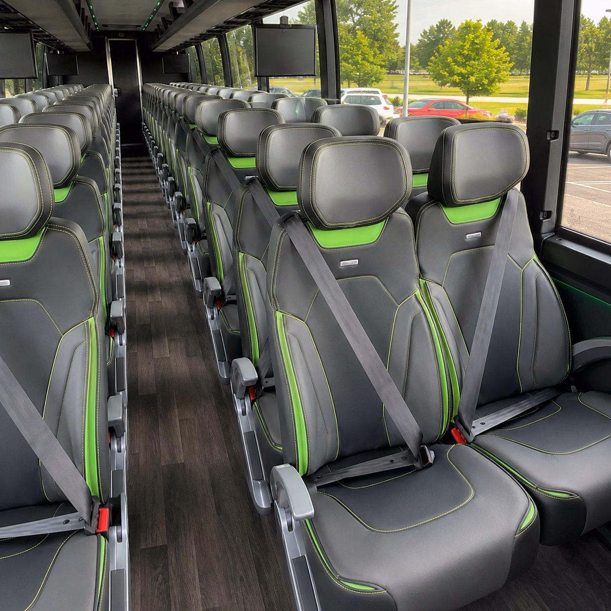 56 passenger charter bus inside