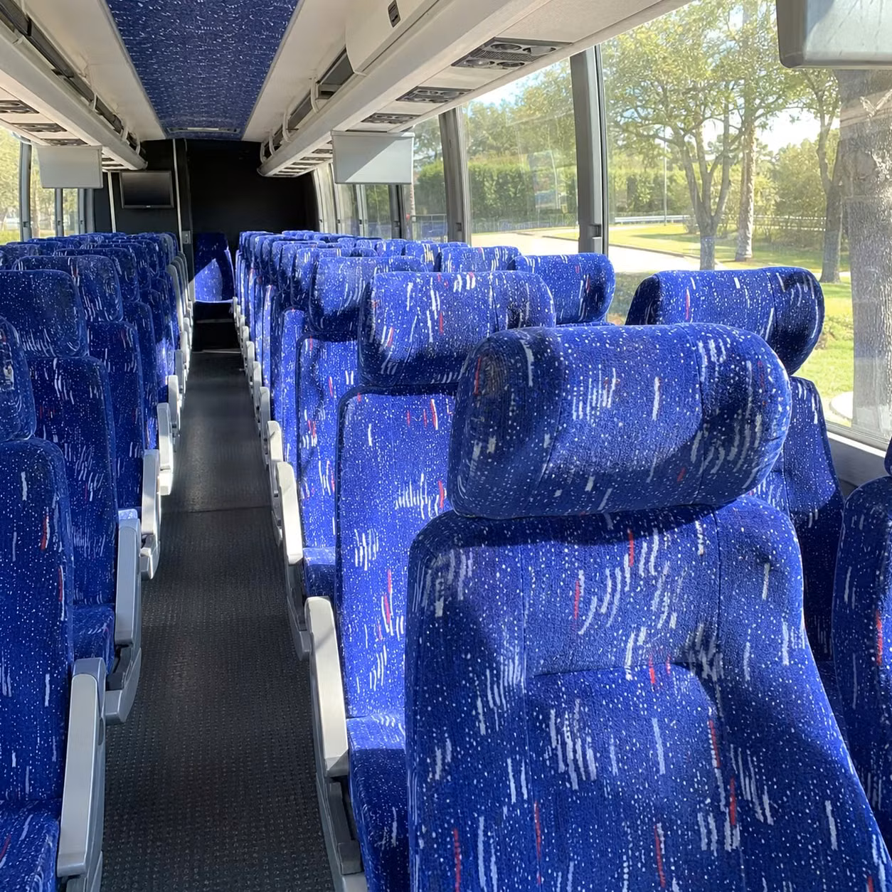 pueblo charter bus rental interior